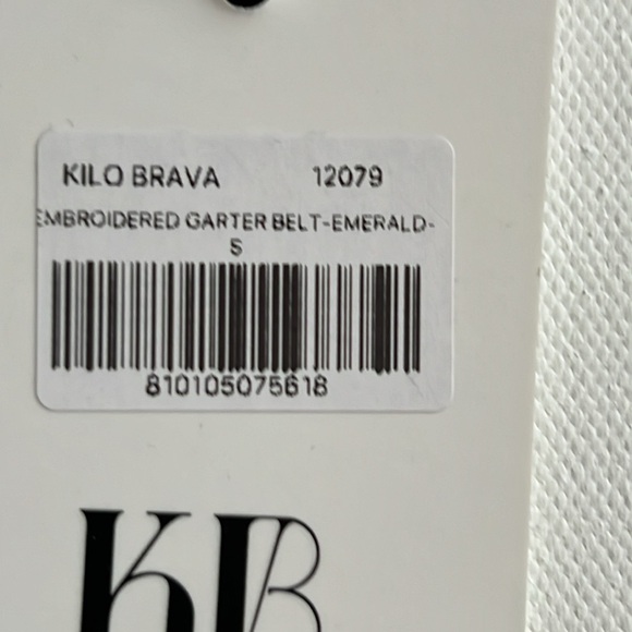 NWT Kilo Brava Embroidered Garter Belt - Emerald size Large - Picture 4 of 5